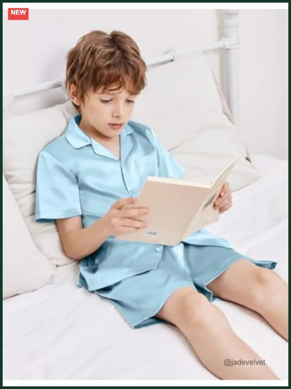 Kids Silk Pajama Set Short Sleeve Button Down Satin Pjs 2 Piece